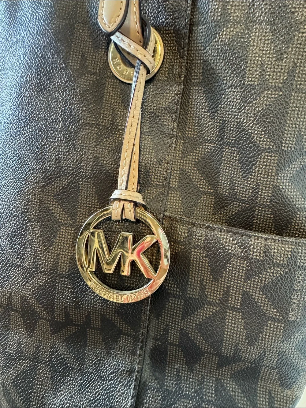 Michael Kors Brown MK Monogram Shoulder Bag